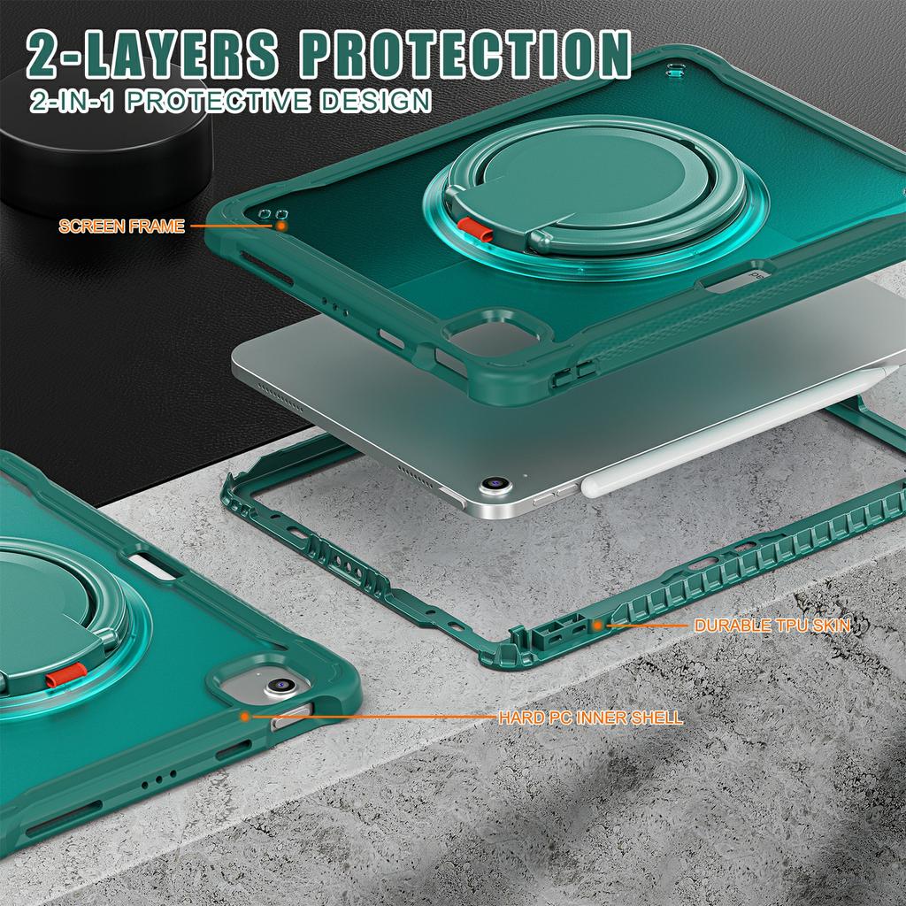 For iPad Air 11 (2025)/(2024)/Air (2022)/(2020)/Pro 11 (2022)/(2021)/(2020)/(2018) Case Rotary Kickstand Tablet Cover