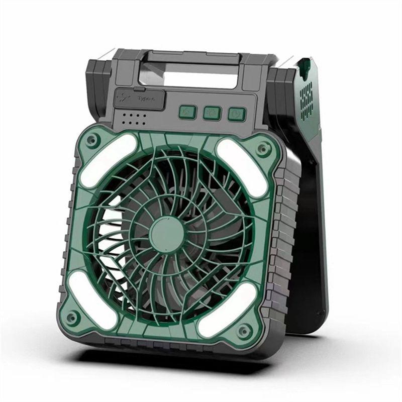 M-Modern-Solar Powered Camping Fan With LED Lantern 4 Speeds 90° Folding Portable Desk Fan For Outdoor Travel Tent Personal Fan