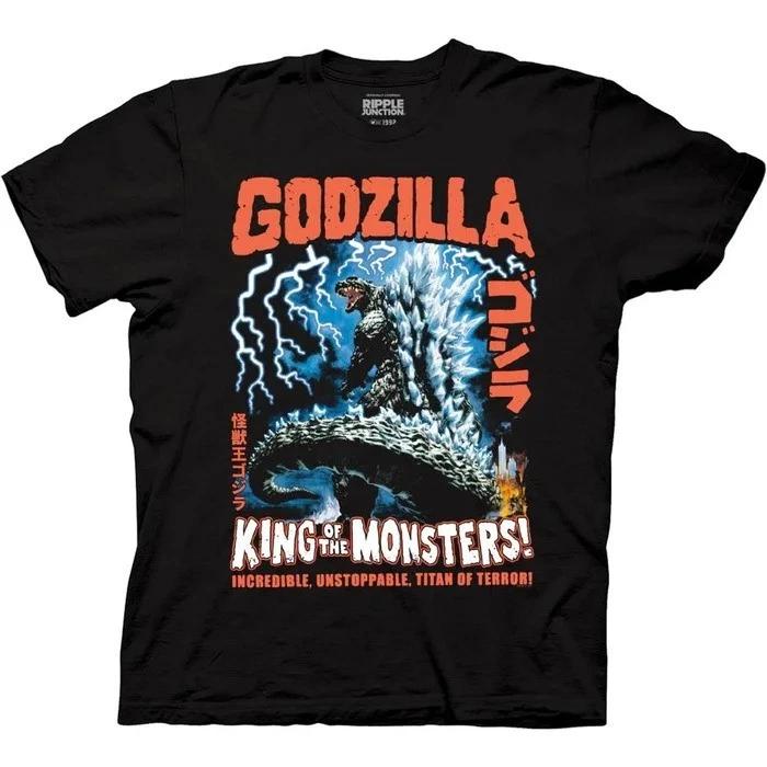Godzilla Unisexs TShirt  Classic Vintage Lightning Godzilla Image With Kanji