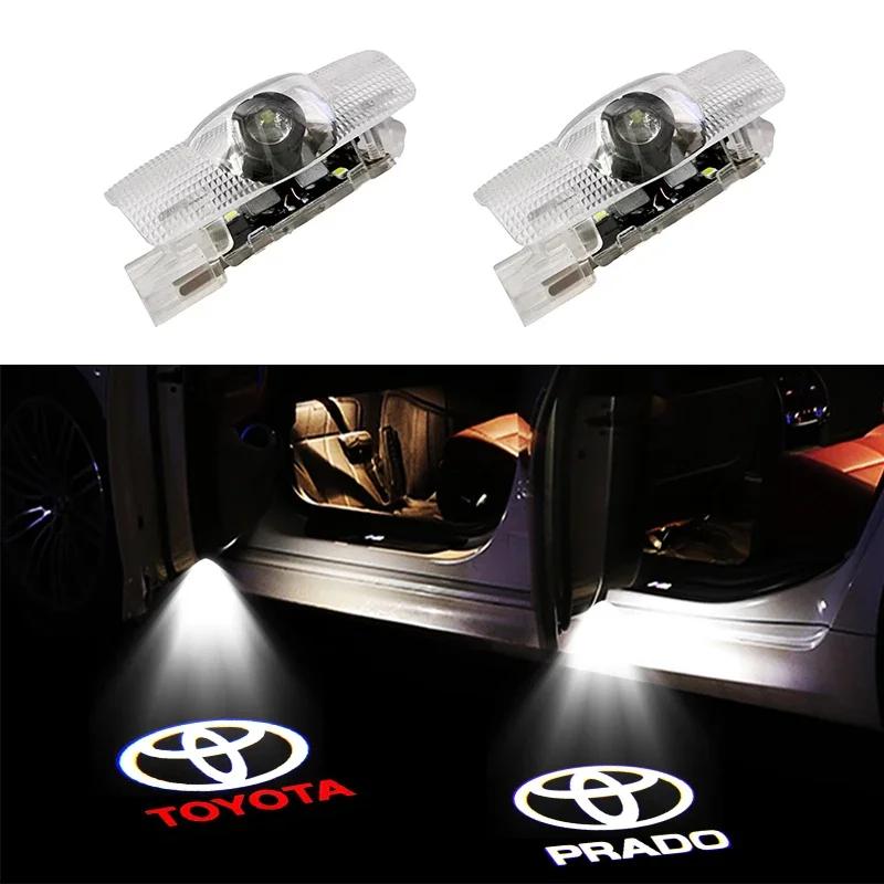 Car LED Door Warning Light Laser Projector Ghost Shadow Light Welcome Logo Lamp For Toyota Corolla RAV4 Camry Yaris C-HR Prius
