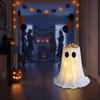 Standing Halloween Glowing Ghost Treat Bucket Height-adjustable Halloween Candy Holder  Outdoor