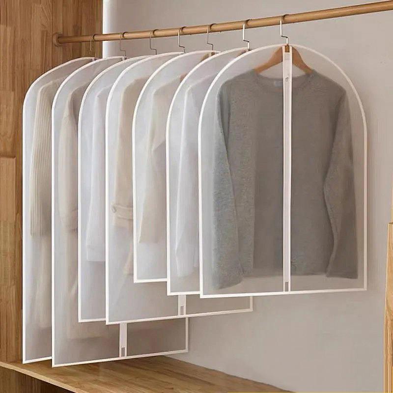 All Purpose Clothes Dust Cover,Reusable Hanging Garment Bag,Transparent Suit Protector for Wardrobe,Travel,Breathable,for Suits,Coats,Dresses