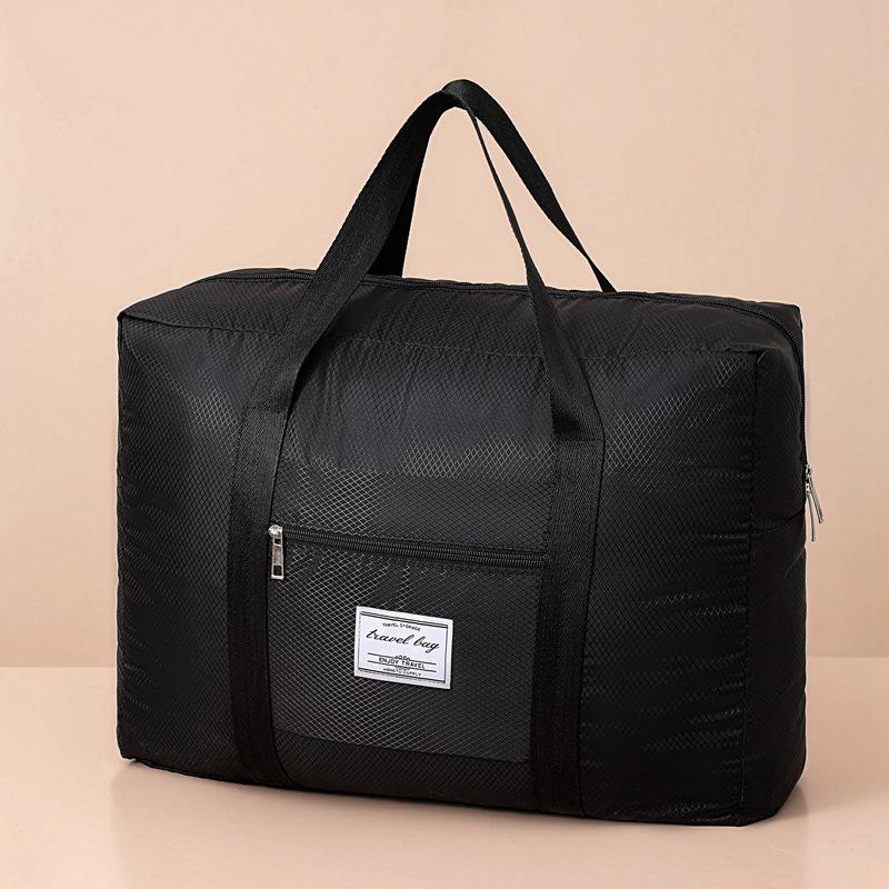 

Gena Diamond-Pattern Waterproof Travel Bag - Large, Foldable, Attachable to Trolley, Portable Storage чёрный