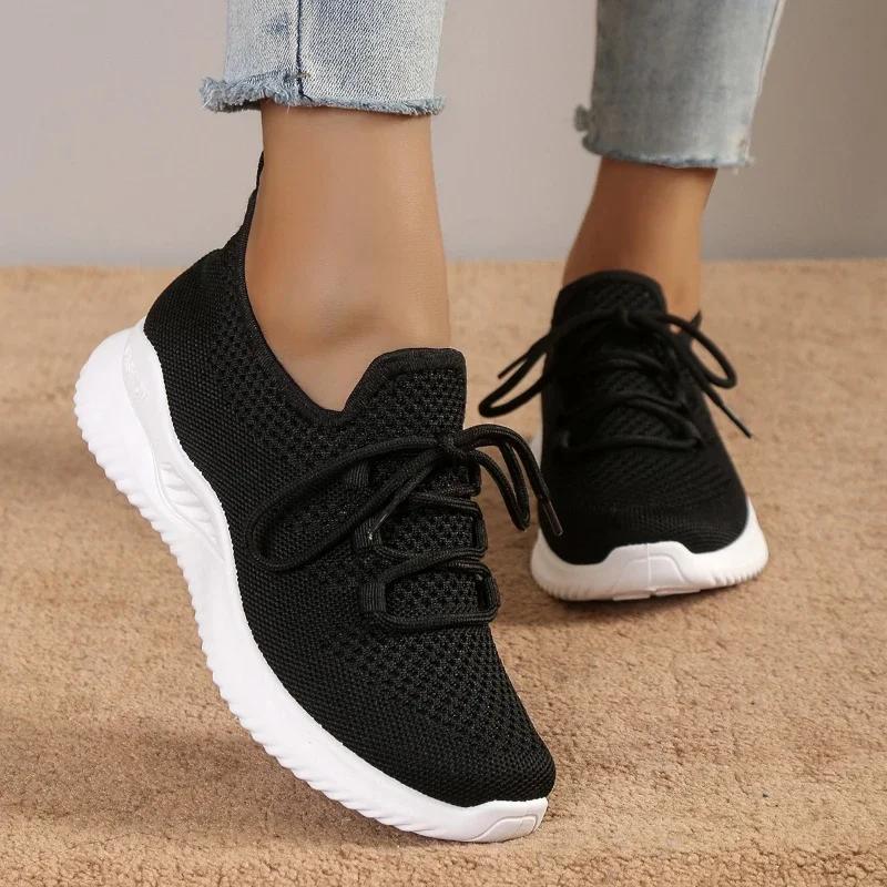fashion Ladies Shoes on Sale 2024 New Brand Mesh Women's Vulcanize Shoes Autumn Breathable Fashion Women Sneakers Solid Sneakers Women