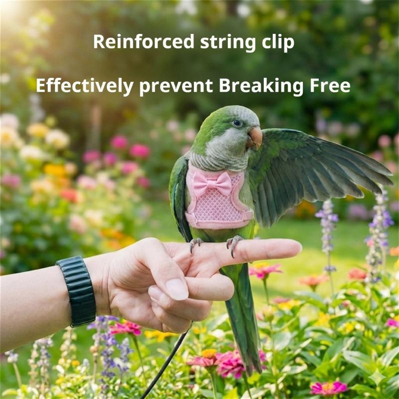 Net Bird Harness Vest and Leash For Small to Large Parrots Flight Suit Ensures Comfort And Security During Walking
