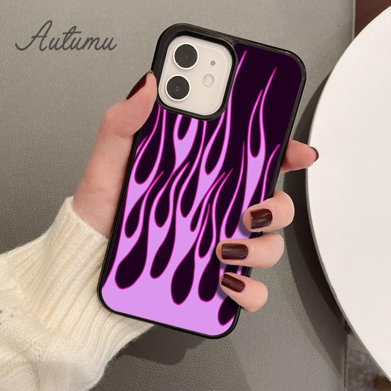 Flame Phone Case for iPhone 11 12 13 14 Pro Max Mini X XR XS SE 2020 5 6S 7 8 Plus Samsung Galaxy S21 S22 Cover Shell