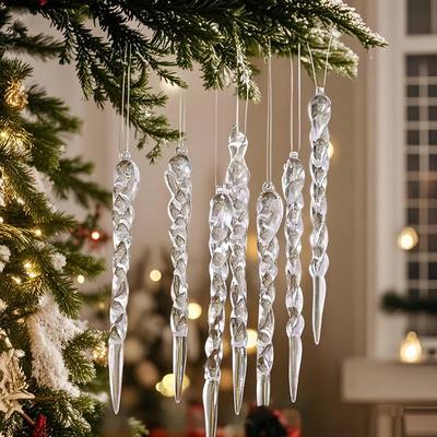 Kreative transparente Eiszapfen-Baumornamente: Neue Spiral-Weihnachtsdekorationen