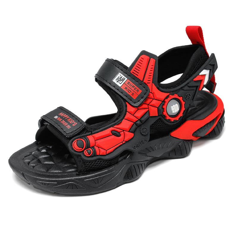 Boys sandals 2025 summer new middle-aged and older children's non-slip soft-soled school shoes beach shoes