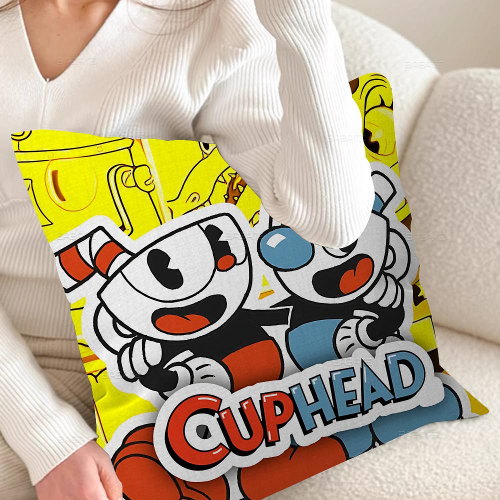 Game Cuphead Cushion Cover Polyester Sofa Cushions Decorative Throw Pillows Home Decoration Pillowcover