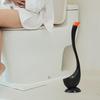 Swan Shape Toilet Brush with Holder & Extended Handle Plunger Set Soft Dense Bristles for Deep Cleaning Bathroom Stains