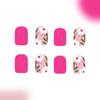 24 Pcs Flowers False Nail Solid Color Artificial Nail Glossy Full Cover Stick on Nail Short Square Press On Nail