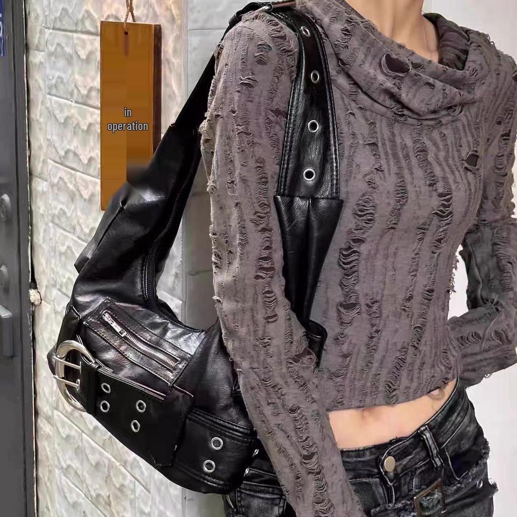 2024 Women's High-Quality Y2K Biker Crossbody Bag - Large Capacity Niche Design