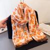Spring and Summer Light Rhyme Flower Printing Simulation Silk Brocade Sunscreen Silk Scarf Long Scarf Shawl Versatile Headscarf Scarf
