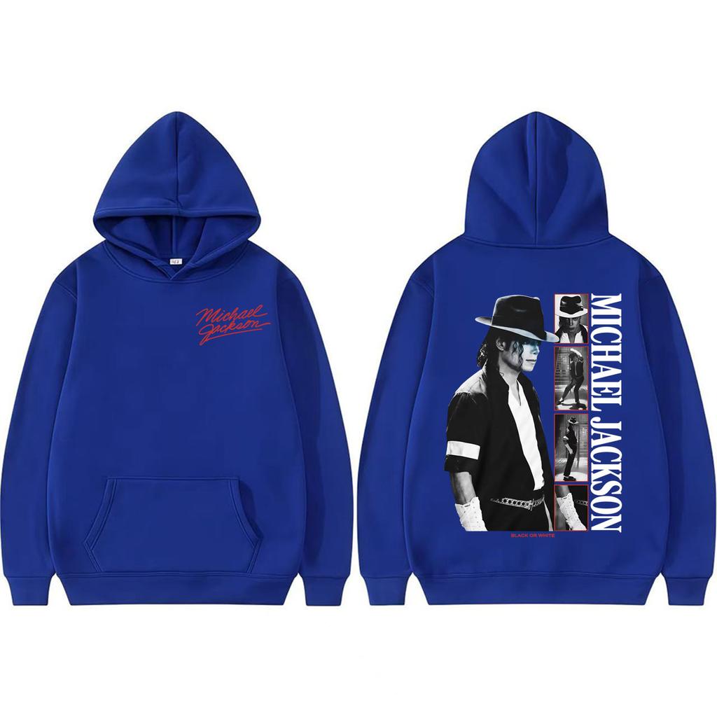 MJ Rey del Pop Michael Jackson Sudaderas Hombre Mujer Moda Retro Sudaderas con Capucha Oversize Sudaderas de Alta Calidad