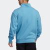 Adidas Originals Trefoil Zip Sweatshirt, Men Logo Print Casual Blue Tops GL9943