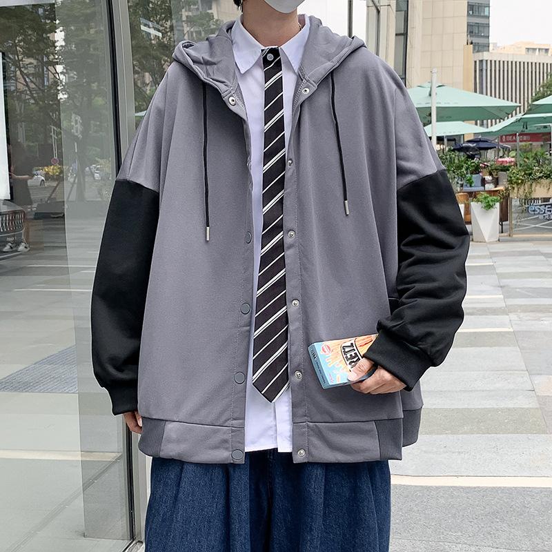 

Кардиган, свитер, мужской осенний прилив с капюшоном, бренд High Street Ins, одежда в гонконгском стиле, корейская версия, трендовое свободное пальто