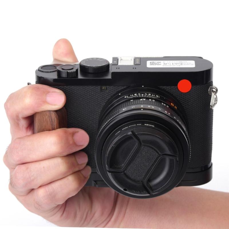 Wood And Metal Hand Grip With Quick Release Base Plate For Camera Enhances Comfort And Protections