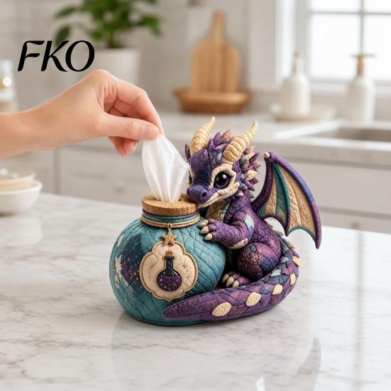 Pre-cut Fabric Sewing Kit Quilted DIY Patchwork Tissue Box Kit, with Pre-Cut Fabric, Hand-sewing Craft Whimsical Woodland Animal Box, for Adults