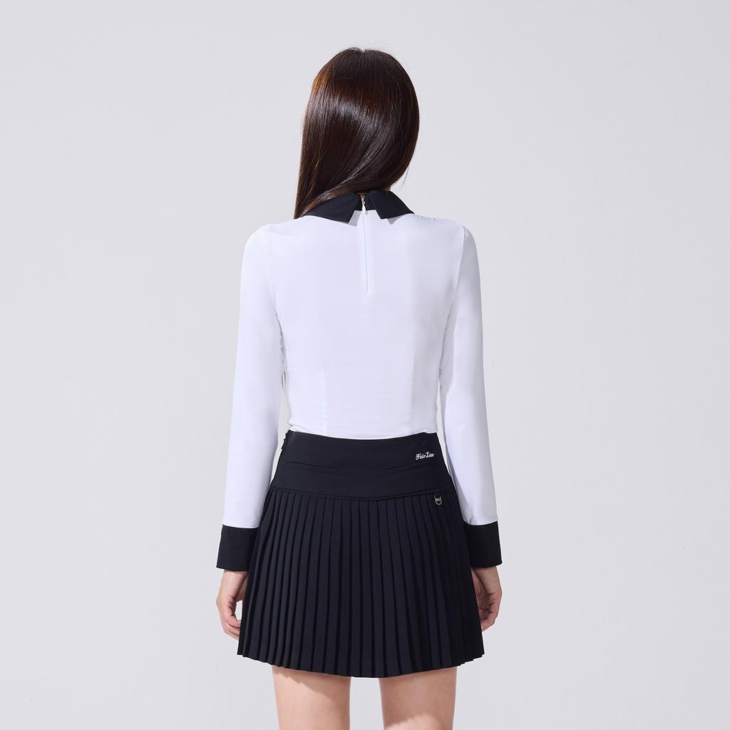 FAIRLIAR GOLF Ribbon Color Block Long Sleeve T-Shirt (White)