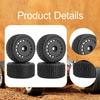 4 Pieces RC Wheel Rims Replaces Professional Lightweight Upgrade Part 1/28 Car