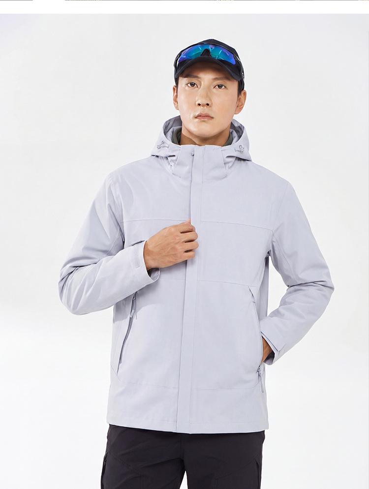 Fluoride-Free National Standard Hooded Mountaineering Jacket: Single-Layer Outdoor Windproof, Waterproof, Snowproof Outerwear with Printed Logo