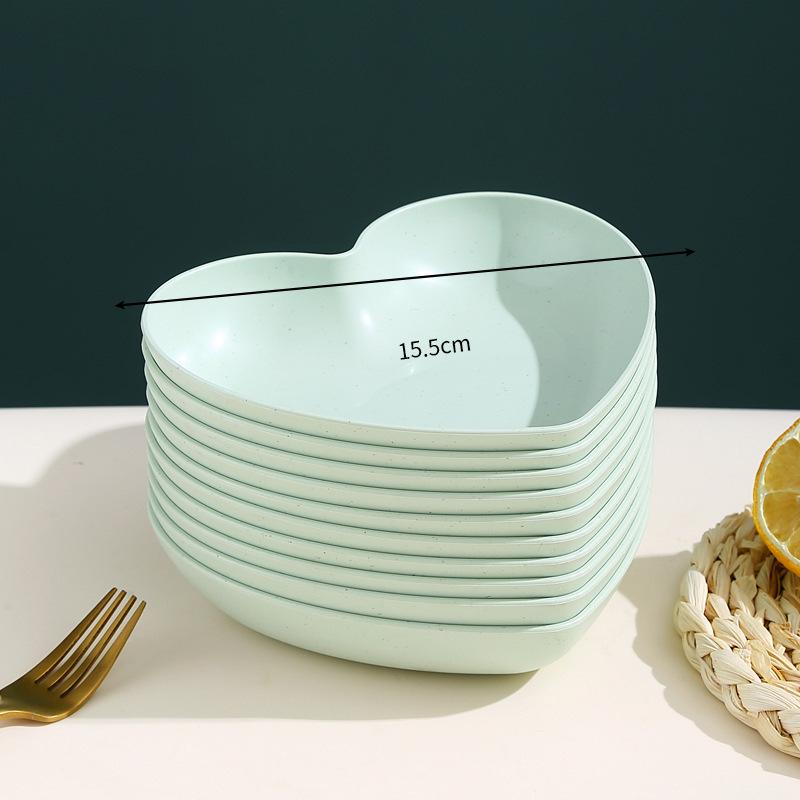 

Heart-Shaped Wheat Straw Serving Dish - Versatile, Sturdy, Durable Snack & Fruit Plate Heart-Shaped Plate - Single зелёный