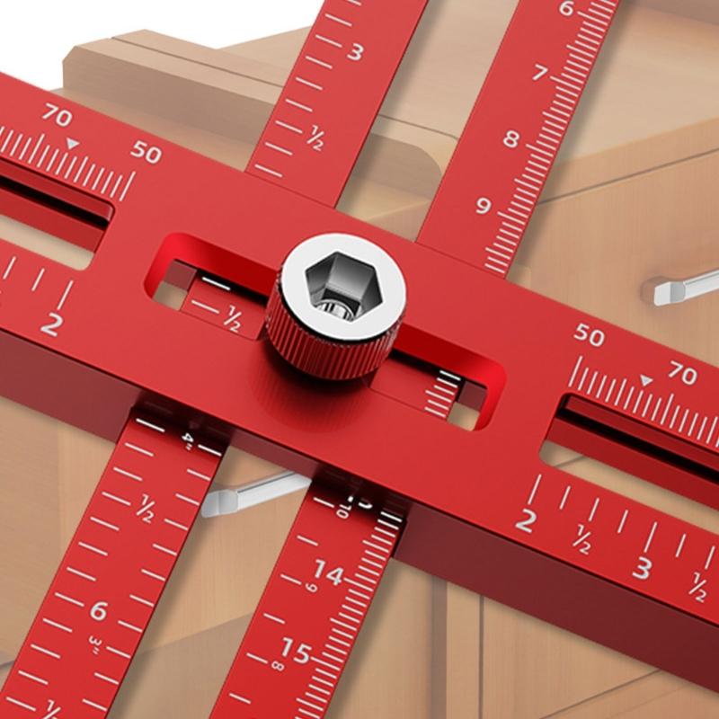 Woodwork Drill Locators Tool, Adjustable Positioning Ruler for Cabinet Drawer Installation Accurate Hole Placement Guide