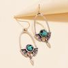 1 Pair Round Turquoise Bohemia Drop Earrings Exaggerated Piercing Long Hook Earrings Jewelry Gift