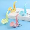 Keychain Pendant Mini Portable Musical Keychain Playable Vocal Sound Macaron Color Saxophone Shape Key Holder Stress-Relief Gift Accessories