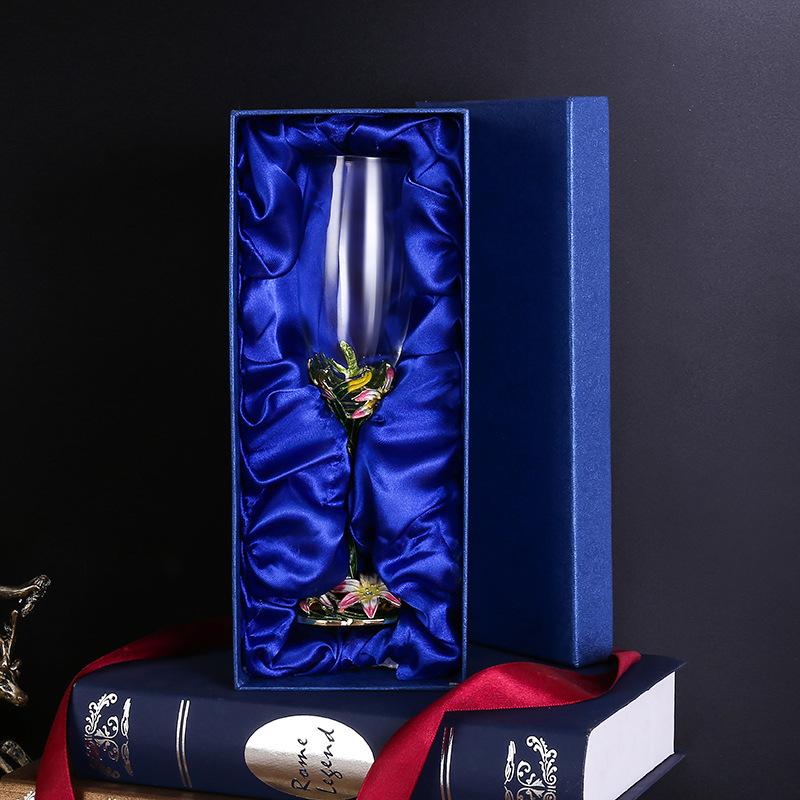Creative Enamel Crystal Glass Champagne Glass Wine Cup Set Household Goblet Sparkling Wine Glass Gift Wine Set