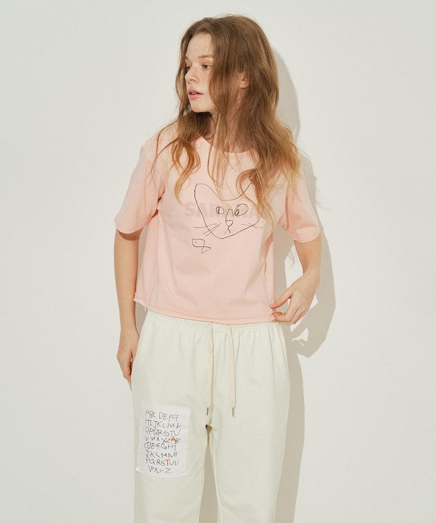 SARANAGI Se0524-Crop T-Shirt(Pink)