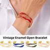 Enamel Vintage Open Bracelet Geometric Women's Hand Bracelet Elegant Irregular Shape Bangle  Girls