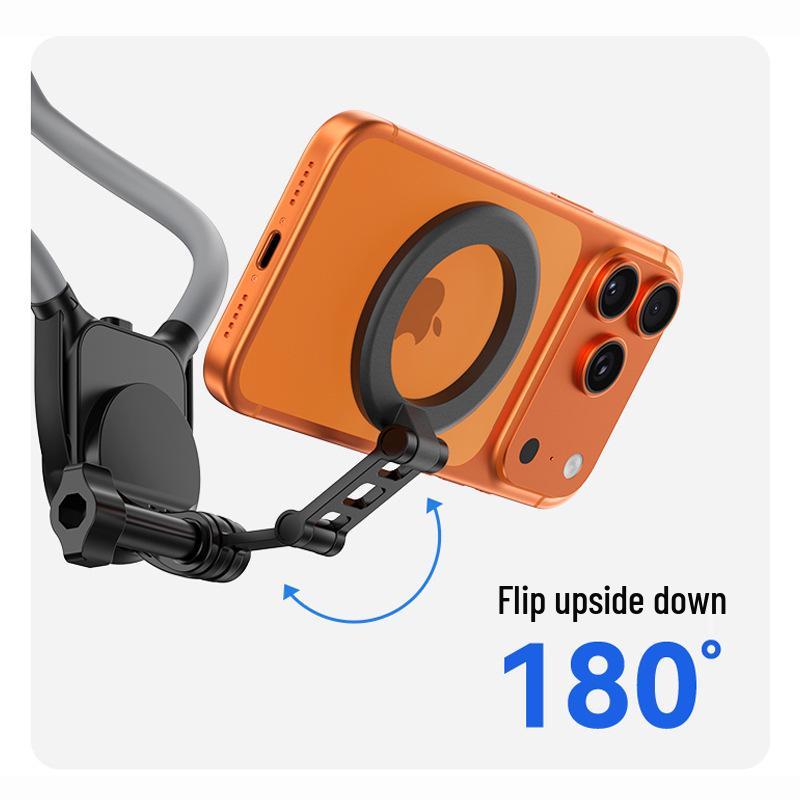 Magnetic Phone Stand with Magsafe Two-Claw Folding Neck Hanging Chest Strap