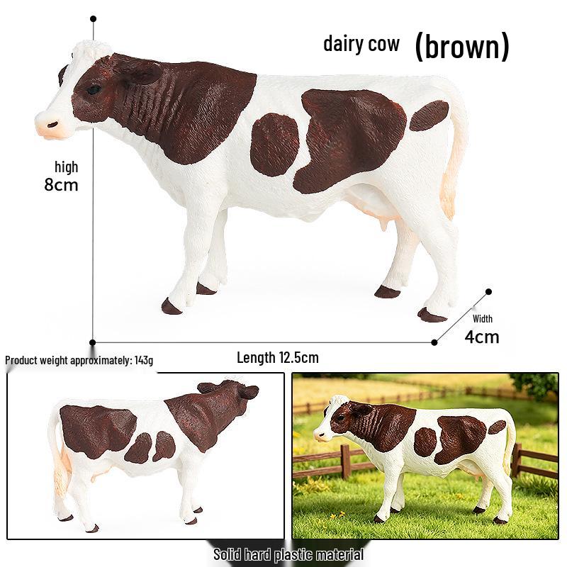 Realistic Farm Animal Model Set: Dairy Cow, Simmental Bull, Yellow Cattle, Fighting Bull, Water Buffalo, Yak