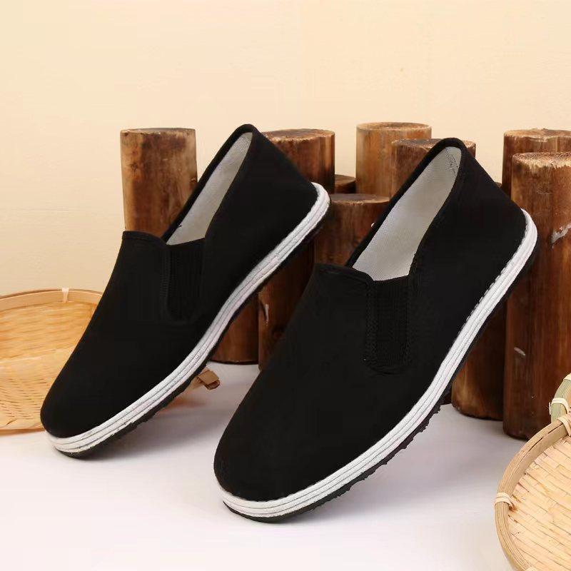 Old Beijing Cloth Shoes Men's Spring Black Single Anti Slip Breathable Wear-resistant Work Labor Protection Board Cotton Eight Way