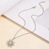 Elegant Sun and Moon Alloy Necklace with Diamond Accents