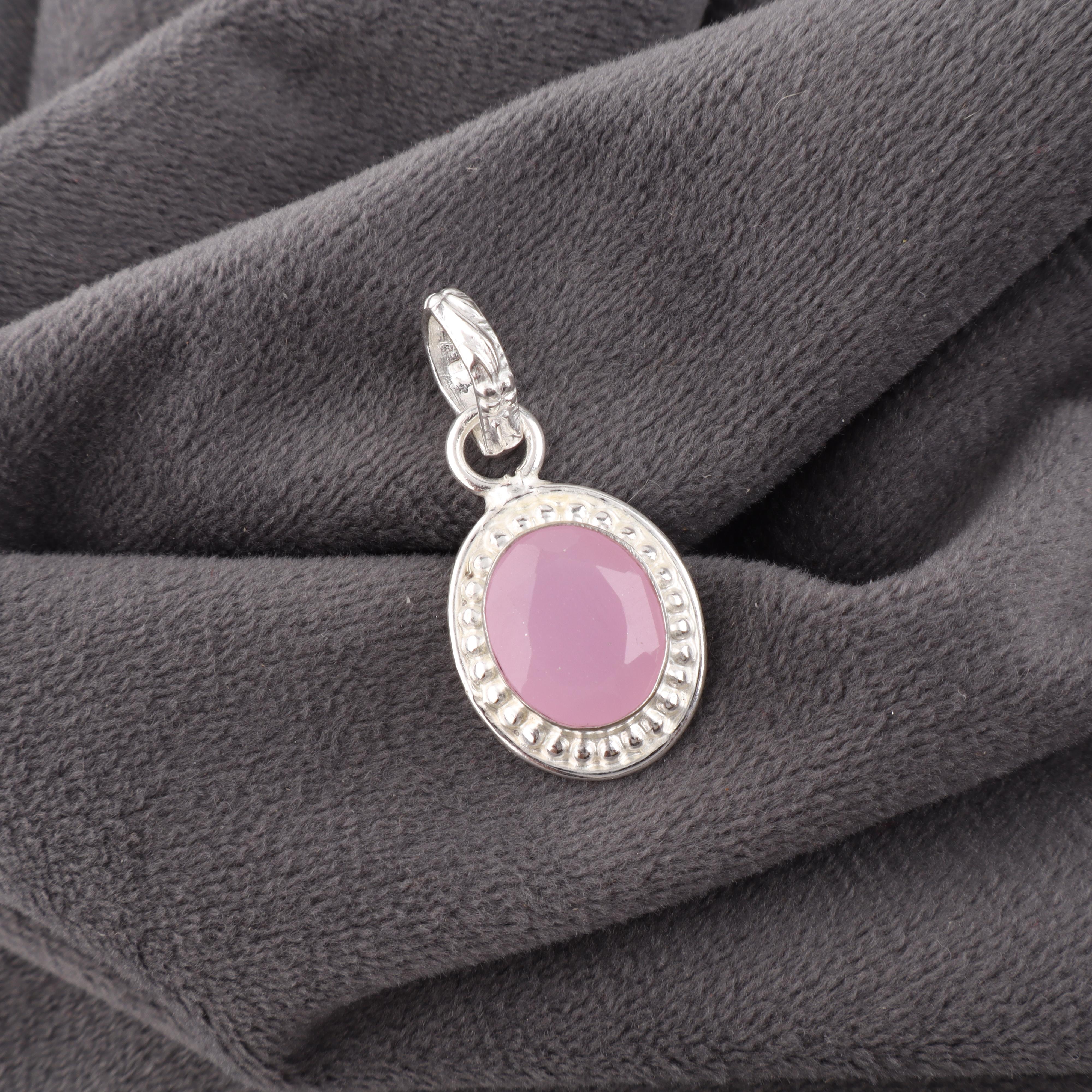 

Ювелирные изделия из драгоценного камня розового халцедона, ювелирные изделия-подвески из стерлингового серебра 925 пробы, восхитительная подвеска ручной работы, подарок для женщин 1.20 Inches розовый