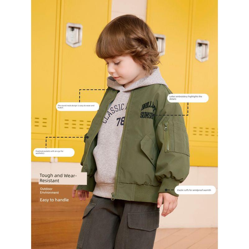 Boys' Baseball Collar Jacket Baby Spring and Autumn Clothing 2026 New Spring and Autumn Style Children's Wear Toddler Children's Top Trendy