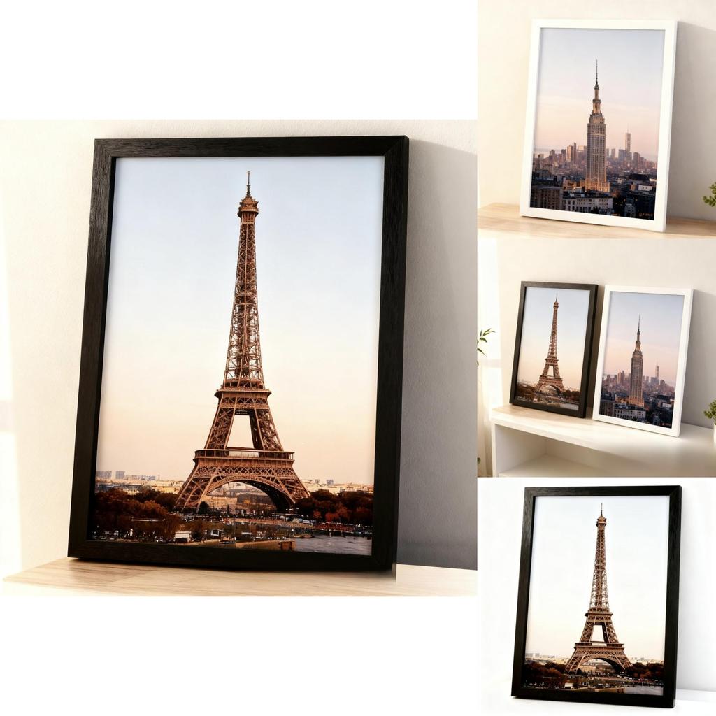 Moderner minimalistischer Fotorahmen mit handgefertigter Holzoberfläche für Wohnzimmerwanddeko