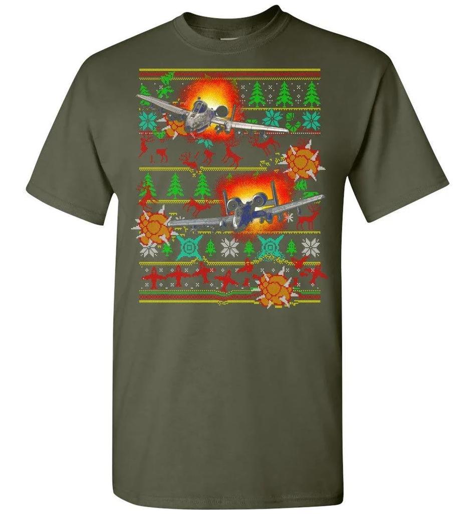 Novelty A10 Warthog Ugly Christmas Sweater T Shirt New 100 Cotton Short Sleeve ONeck Casual Tshirts Loose Top Size S3XL