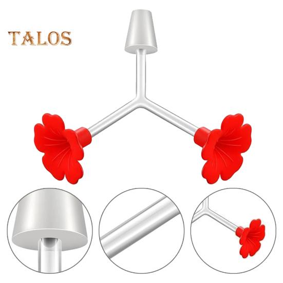 3 szt. Karmnik dla kolibrów z kwiatami, rurki i zatyczki do karmnika dla ptaków, podwójne porty do karmienia z zatyczką do butelki, części zamienne do karmienia wodą