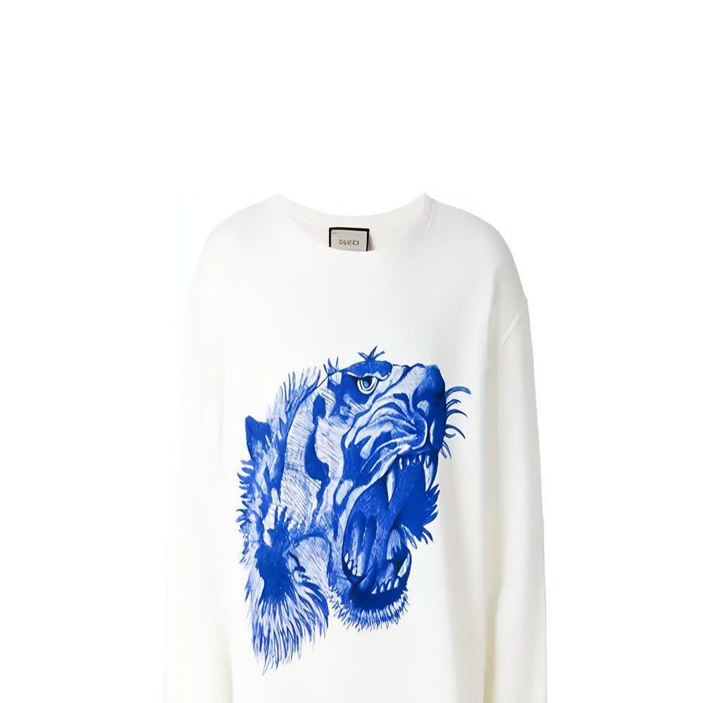 Gucci Sweatshirts Men's White Crew Neck Moderate Regular 497246-X3I42-9289