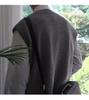 Korean Style V-Neck Sleeveless Cardigan - Men's Knitted Sweater Vest for Spring & Autumn In Solid Colors