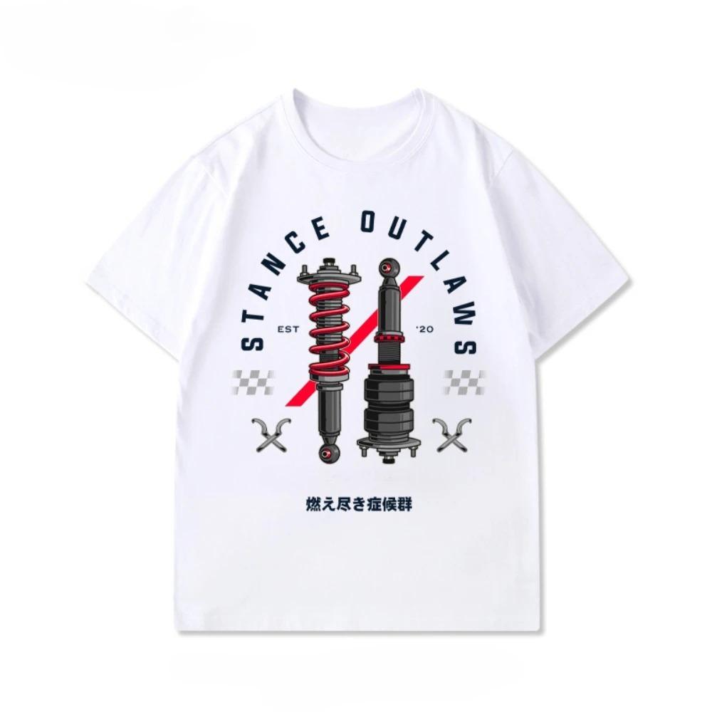 2025 Modified Car Culture Shock-absorbing Car Friends Association Loose Short Sleeve Men and Women T-shirt Fashion Brand Summer