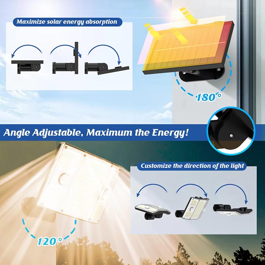 Solar Lights Outdoor Garden 243LED Solar Security Light Motion Sensor Waterproof 3 Mode Solar Powered Wall Light Yard Garage 261LED