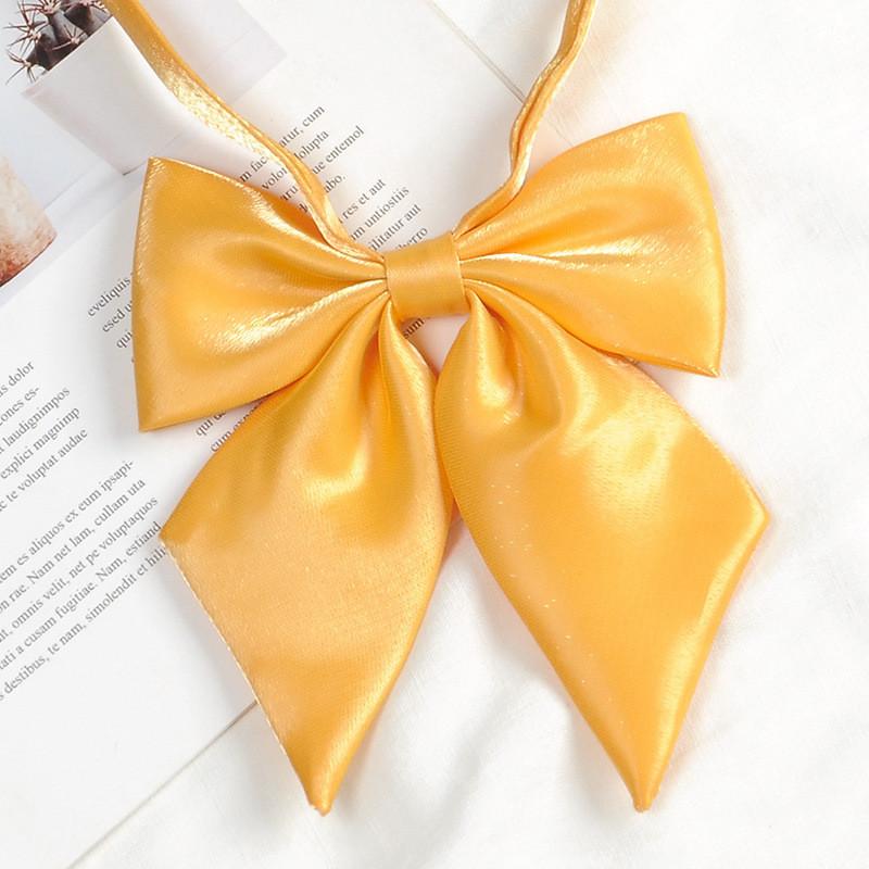 Pink Feather Jk Solid Color Collar Bow Tie For Japanese School Uniforms Women