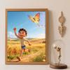 DIY Diamond Painting 5d Full Diamond Cross Stitch Diamond Butterfly Kite Flying Boy Living Room Bedroom Decorative Painting