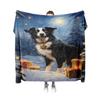 Tuniu Cute Dog Print Fleece Blanket for Sofa Bed Room Warm Winter Gift Idea