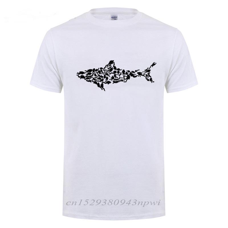 Funny Birthday Gifts For Men Dad Father Son Guys Friend Brother Shark Scuba Diver Tshirt Tee Divinger Dive Cotton Joke T Shirts