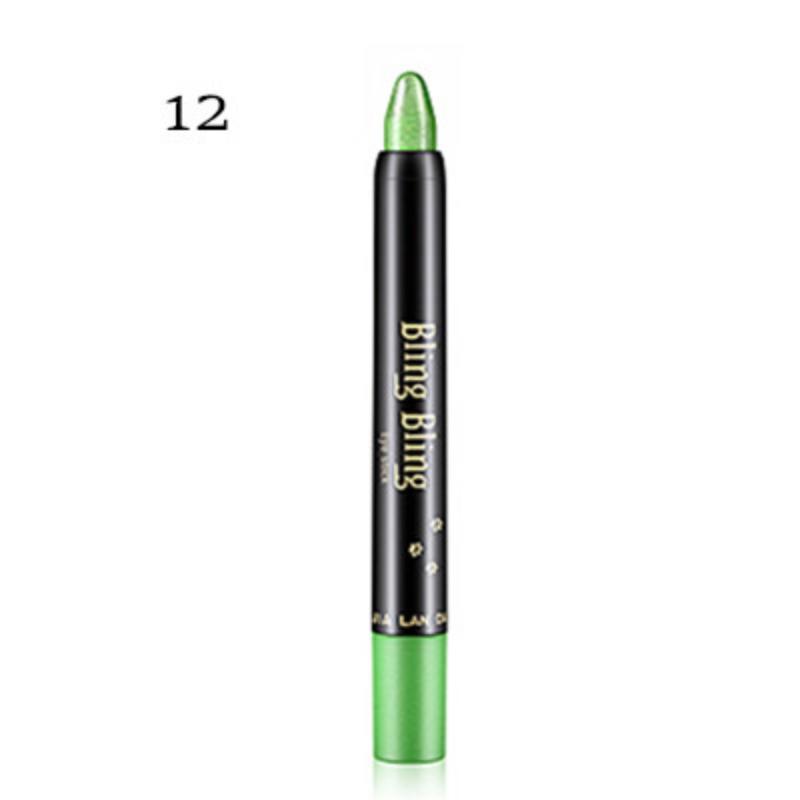 Bâton de crayon de fard à paupières nacré imperméable, 15 couleurs, paillettes durables, stylo d'ombre à paupières scintillant, Eyeliner, outils de maquillage pour les yeux